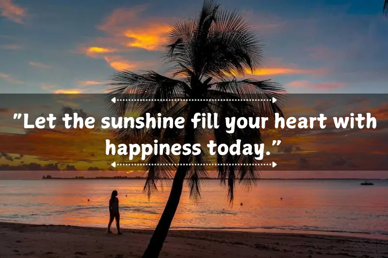 “let the sunshine fill your heart with happiness today.”